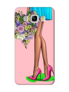 Матовий рожевий чохол на Samsung Galaxy J5(2016) J510 :: Квітковий настрій (принт 226)