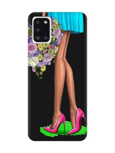 Матовий чорний чохол на Samsung Galaxy A31 :: Квітковий настрій (принт 226)