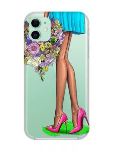 Прозорий чохол на Apple iPhone 11 (6,1) :: Квітковий настрій (принт 226)