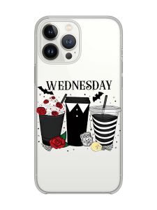 Прозорий чохол із захистом камери на iPhone 14 Pro Коктейлі. Венздей (принт 216)