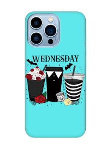 Матовий бірюзовий чохол на Apple iPhone 13 Pro Max Коктейлі. Венздей (принт 216)