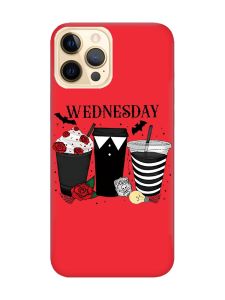 Матовий червоний чохол на Apple iPhone 12 Pro Max Коктейлі. Венздей (принт 216)