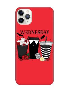 Матовий червоний чохол на iPhone 11 Pro Max (6.5) Коктейлі. Венздей (принт 216)