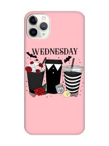 Матовий рожевий чохол на iPhone 11 Pro Max (6.5) Коктейлі. Венздей (принт 216)