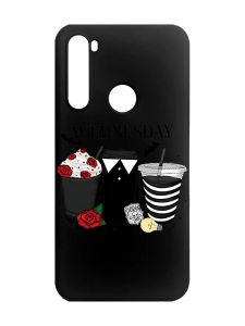 Матовий чорний чохол на Xiaomi Redmi Note 8 Коктейлі. Венздей (принт 216)