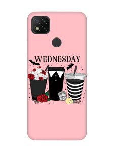 Матовий рожевий чохол на Xiaomi Redmi 9C / 10A Коктейлі. Венздей (принт 216)