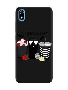 Матовий чорний чохол на Xiaomi Redmi 7A Коктейлі. Венздей (принт 216)