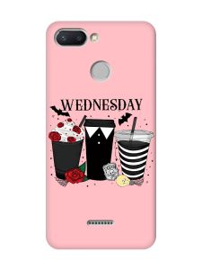 Матовий рожевий чохол на Xiaomi Redmi 6 Коктейлі. Венздей (принт 216)