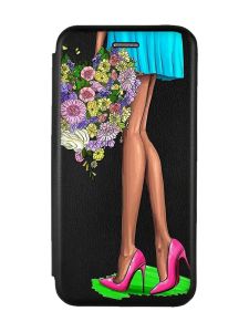 Чохол-книжка з малюнком для Samsung Galaxy A11 Чорний; Квітковий настрій (принт 226)