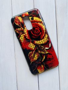 Силіконовий чохол із малюнком для Samsung Galaxy А6 Plus Роза велика золотиста