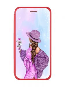 Чохол-книжка з малюнком для Samsung Galaxy A72 (A725) Червоний; В очікуванні дівчинки (принт 223)