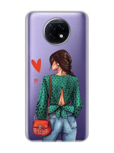 Прозорий чохол на Xiaomi Redmi Note 9T/Redmi Note 9 5G Дівчина в зеленому (принт 224)