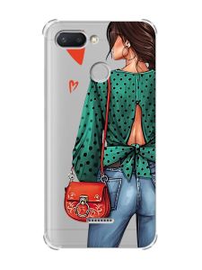 Чохол із потовщеними кутами для Xiaomi Redmi 6 Дівчина в зеленому (принт 224)