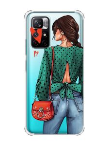 Чохол з потовщеними кутами на Xiaomi Redmi Note 11 4G Дівчина в зеленому (принт 224)