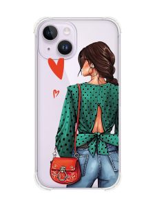 Чохол із потовщеними кутами на iPhone 14 Дівчина в зеленому (принт 224)