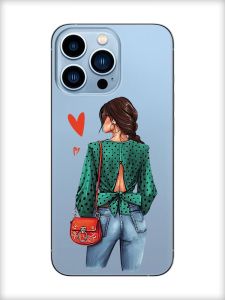 Прозорий чохол на Apple iPhone 13 Pro Max Дівчина в зеленому (принт 224)