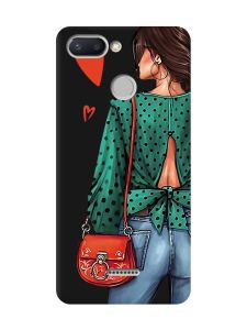 Матовий чорний чохол на Xiaomi Redmi 6 Дівчина в зеленому (принт 224)