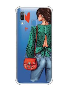 Чохол з потовщеними кутами на Samsung Galaxy A30 (2019) / A20 (2019) Дівчина в зеленому (принт 224)