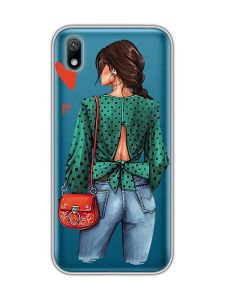 Прозорий чохол для Huawei Y5 2019 / Honor 8S Дівчина в зеленому (принт 224)