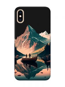 Матовий чорний чохол на iPhone XS MAX :: Човен. Пейзаж (принт 246)