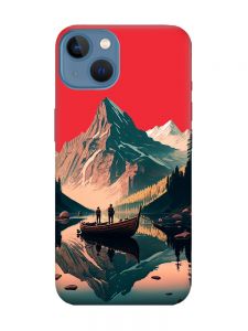 Матовий червоний чохол на Apple iPhone 13 :: Човен. Пейзаж (принт 246)