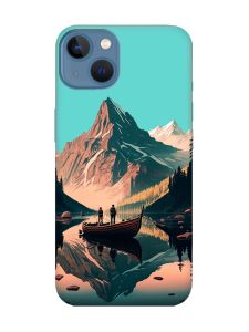 Матовий бірюзовий чохол на Apple iPhone 13 :: Човен. Пейзаж (принт 246)