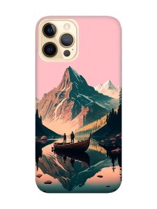 Матовий рожевий чохол на Apple iPhone 12 Pro Max :: Човен. Пейзаж (принт 246)