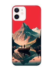 Матовий червоний чохол на Apple iPhone 12 / 12 Pro (6.1) :: Човен. Пейзаж (принт 246)