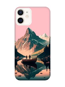 Матовий рожевий чохол на Apple iPhone 12 / 12 Pro (6.1) :: Човен. Пейзаж (принт 246)