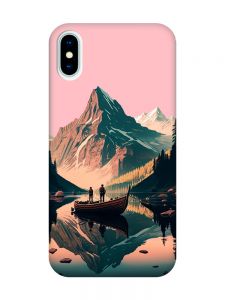 Матовий рожевий чохол на iPhone X / Xs :: Човен. Пейзаж (принт 246)