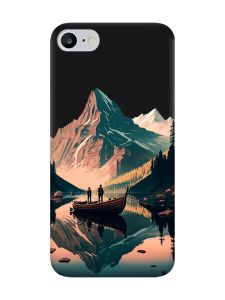 Матовий чорний чохол на iPhone 7 / 8 :: Човен. Пейзаж (принт 246)