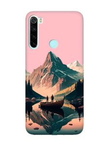 Матовий рожевий чохол на Xiaomi Redmi Note 8 :: Човен. Пейзаж (принт 246)