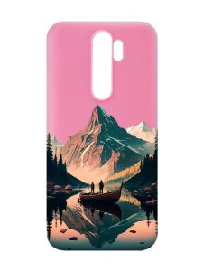 Матовий рожевий чохол на Xiaomi Redmi Note 8 Pro :: Човен. Пейзаж (принт 246)