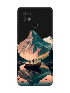 Матовий чорний чохол на Xiaomi Redmi 10C :: Човен. Пейзаж (принт 246)