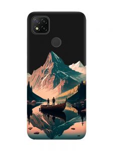 Матовий чорний чохол на Xiaomi Redmi 9C / 10A :: Човен. Пейзаж (принт 246)