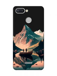 Матовий чорний чохол на Xiaomi Redmi 6 :: Човен. Пейзаж (принт 246)