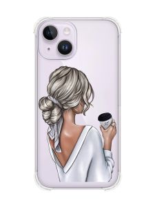 Чохол із потовщеними кутами на iPhone 14 Дівчина з латте (принт 227)