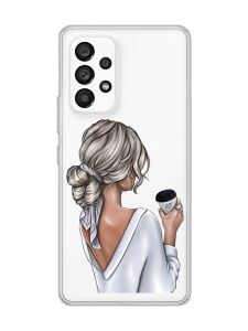 Прозорий чохол на Samsung Galaxy A53  :: Дівчина з латте (принт 227)