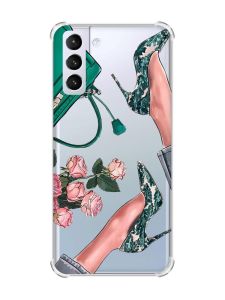 Чохол з потовщеними кутами на Samsung Galaxy S21 (G991) Туфельки і квіти (принт 225)