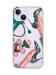 Чохол із потовщеними кутами на iPhone 14 :: Туфельки і квіти (принт 225)