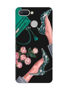 Матовий чорний чохол на Xiaomi Redmi 6 :: Туфельки і квіти (принт 225)