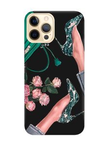 Матовий чорний чохол на Apple iPhone 12 Pro Max :: Туфельки і квіти (принт 225)