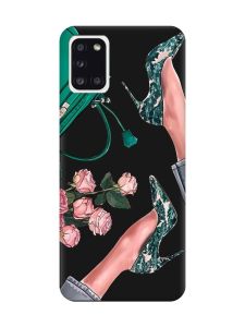 Матовий чорний чохол на Samsung Galaxy A31 :: Туфельки і квіти (принт 225)