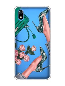 Чохол з потовщеними кутами для Xiaomi Redmi 7A :: Туфельки і квіти (принт 225)