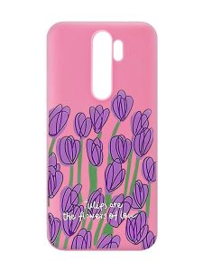 Матовий рожевий чохол на Xiaomi Redmi Note 8 Pro Тюльпани (принт 265)