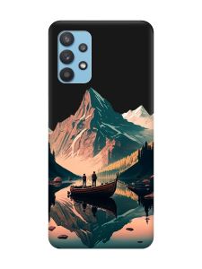 Матовий чорний чохол на Samsung Galaxy A32 :: Човен. Пейзаж (принт 246)