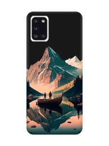 Матовий чорний чохол на Samsung Galaxy A31 :: Човен. Пейзаж (принт 246)