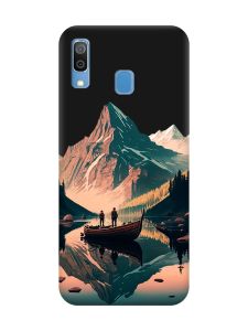 Матовий чорний чохол на Samsung Galaxy A30 (2019) / A20 (2019) :: Човен. Пейзаж (принт 246)