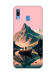 Матовий рожевий чохол на Samsung Galaxy A30 (2019) / A20 (2019) :: Човен. Пейзаж (принт 246)