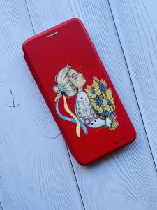 Чохол-книжка з малюнком для Samsung Galaxy A03 (A035); Українка з колосками (принт 173)